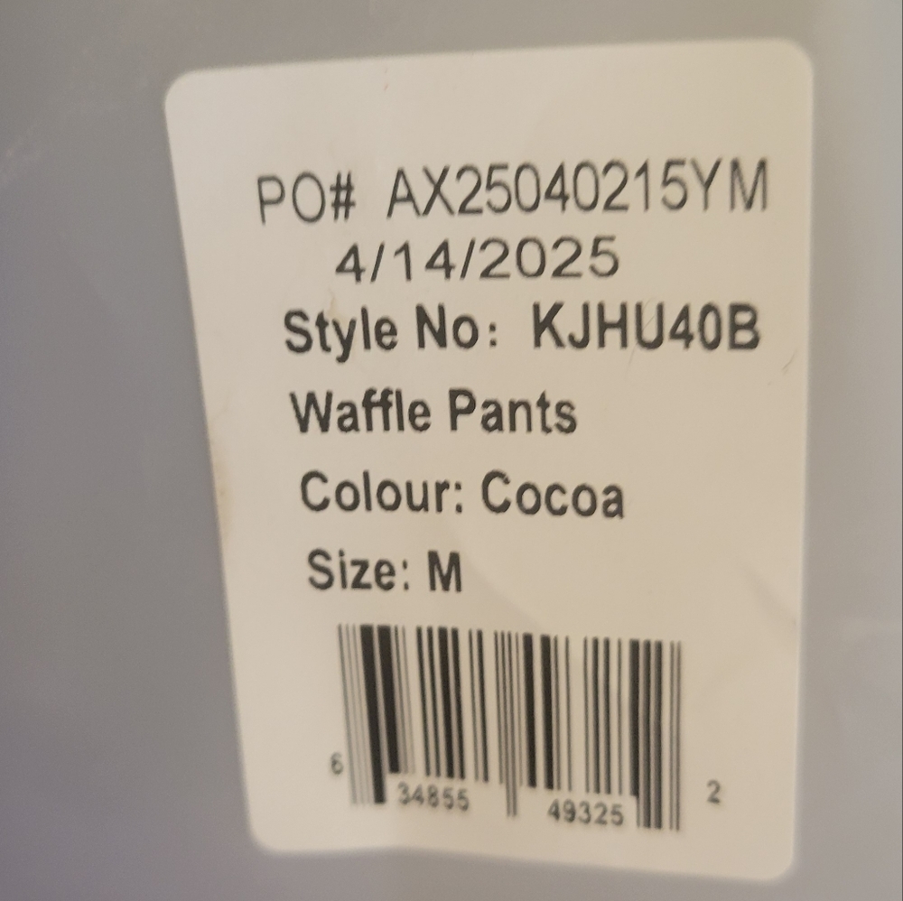 Comfrt NEW Cocoa Waffle Pants Unisex Size Medium - Picture 5 of 7
